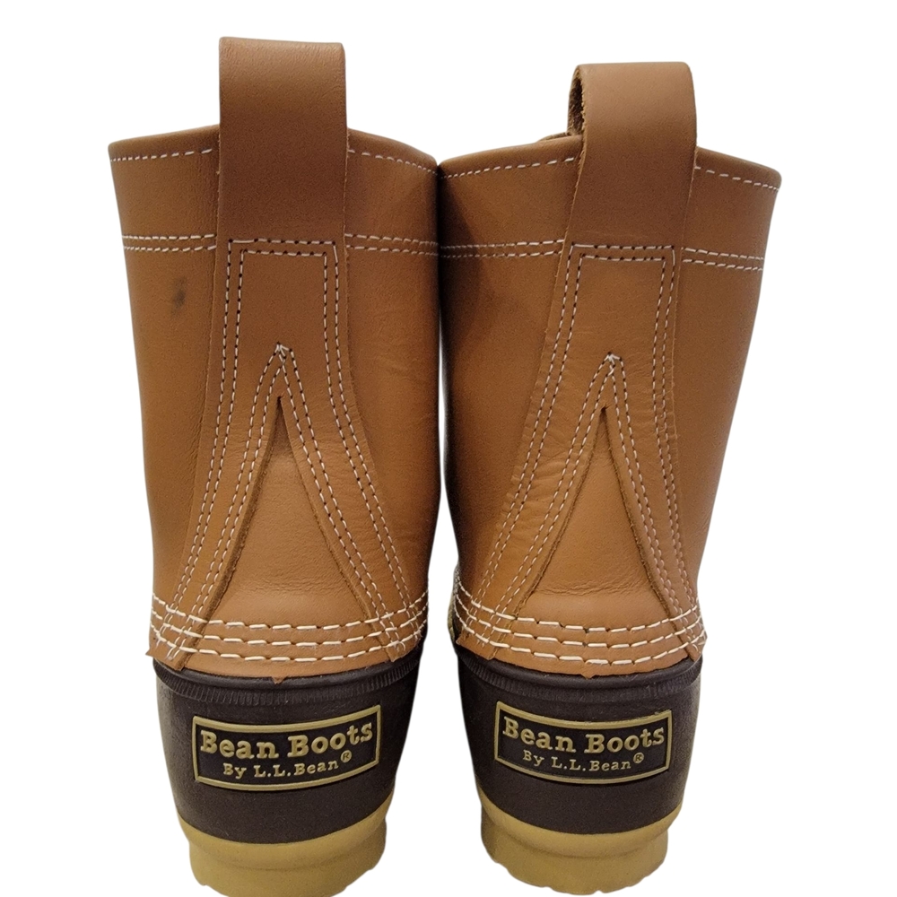L.L. Bean Trekking Classic Bean Duck Boots Lace Up Tan Leather Youth 4 Women’s 7 - Picture 4 of 16